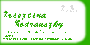 krisztina modranszky business card